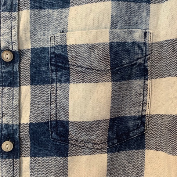 Navy and white checked button-down BRAND BEW - Picture 4 of 4